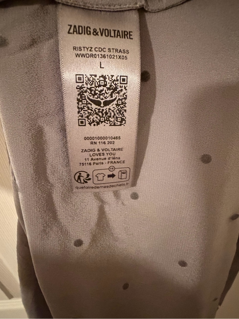 Zadig & Voltaire Grey Sheer Slip 100% Silk Midi Dress with Bead Detail - Picture 6 of 7